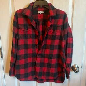 Madewell Classic Red and Black Plaid Flannel